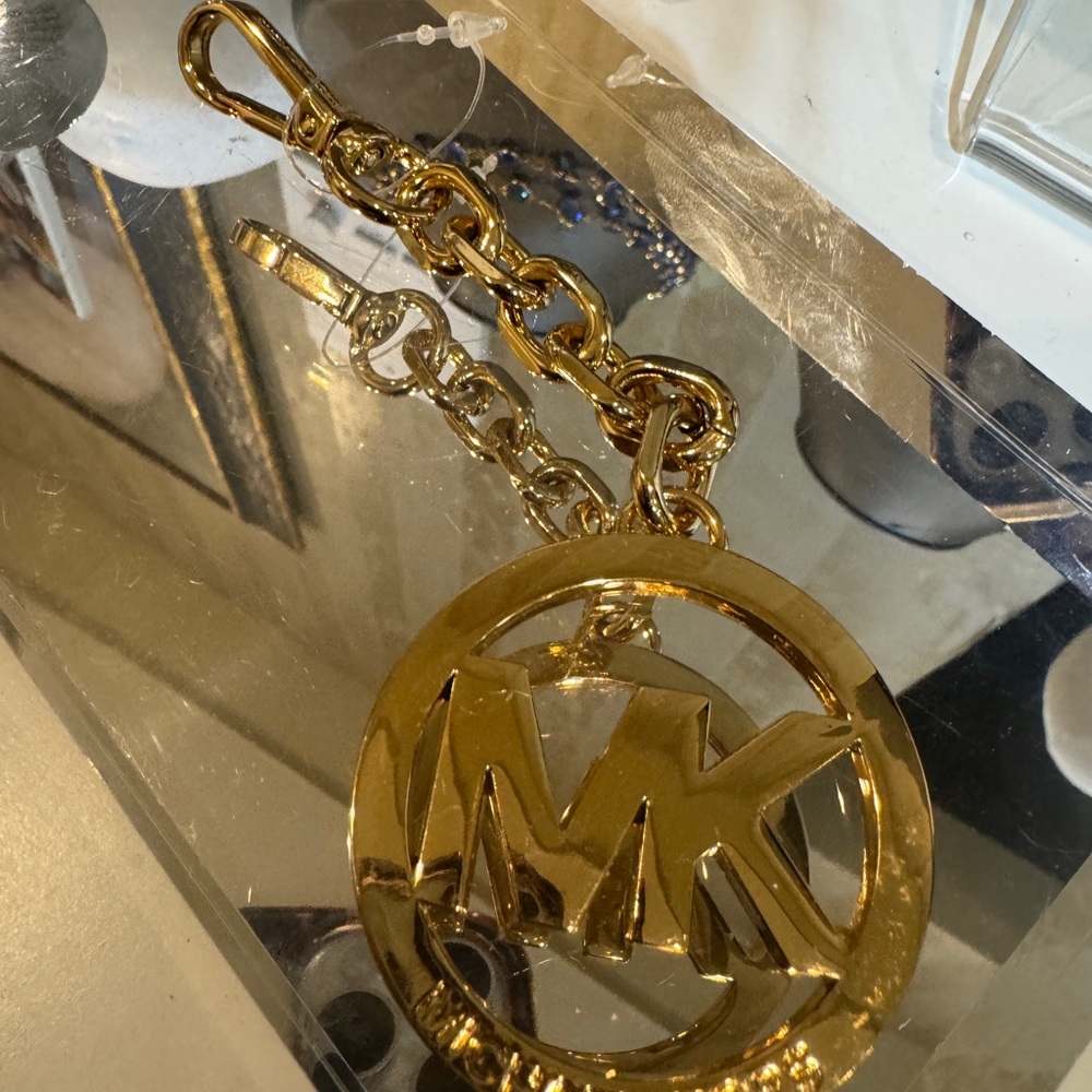 Micheal Kora Chunky Gold MK Keychain NEW